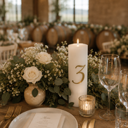 Wedding Table Number Candle