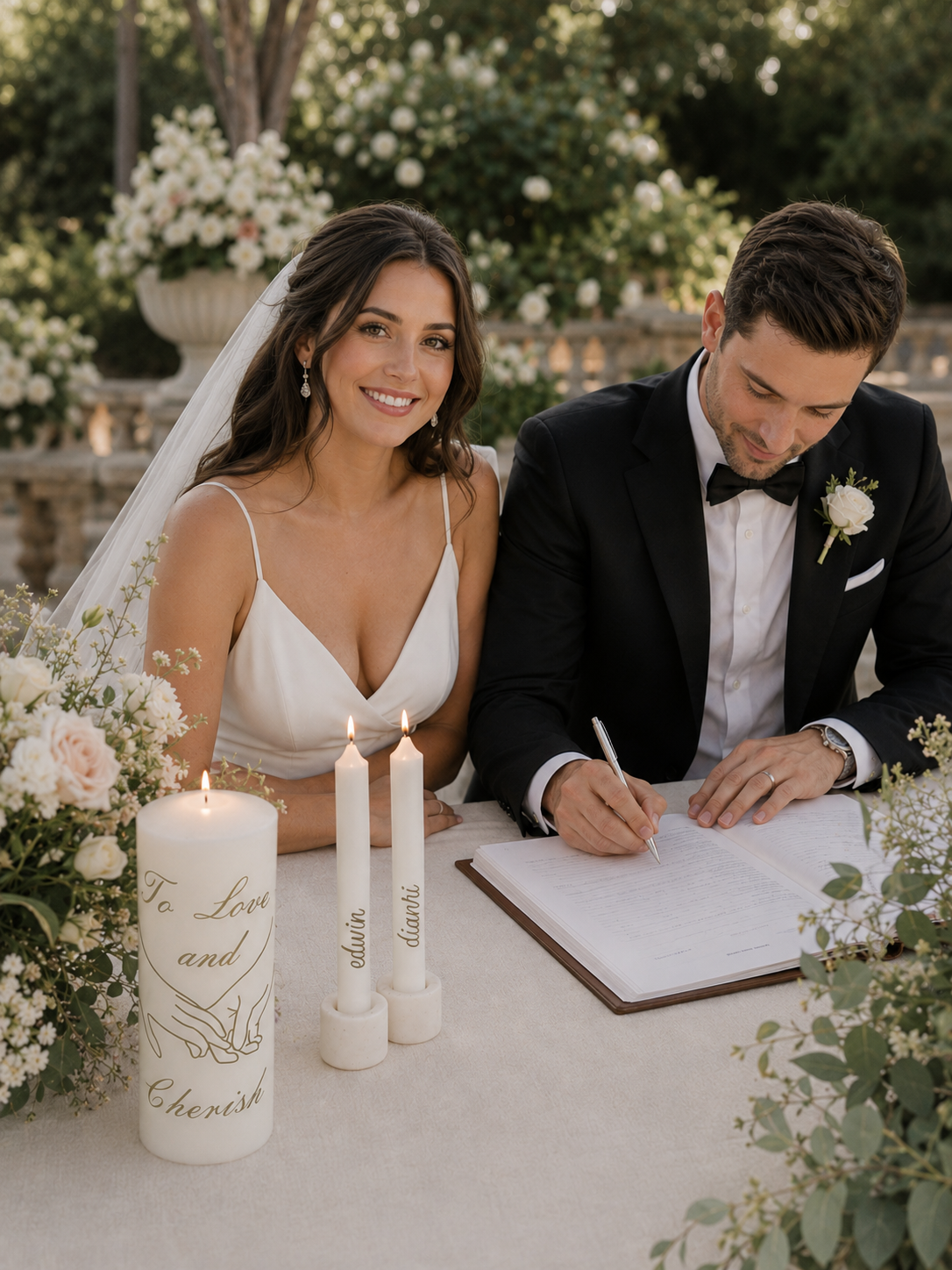 To Love and Cherish | Personalised Unity Candle Set