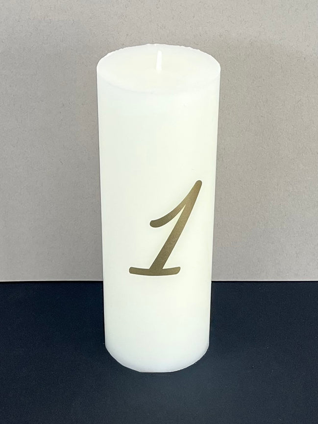 Wedding Table Number Candle