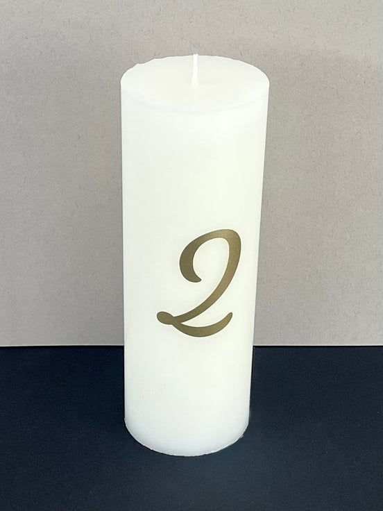 Wedding Table Number Candle