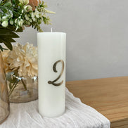 Wedding Table Number Candle