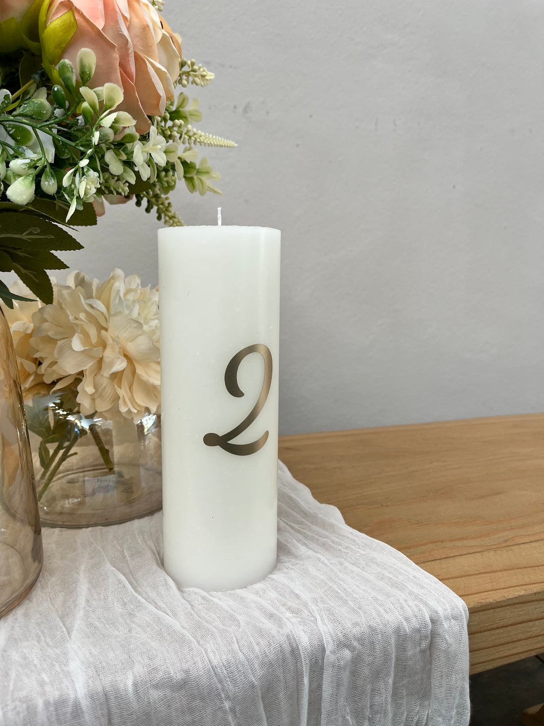 Wedding Table Number Candle