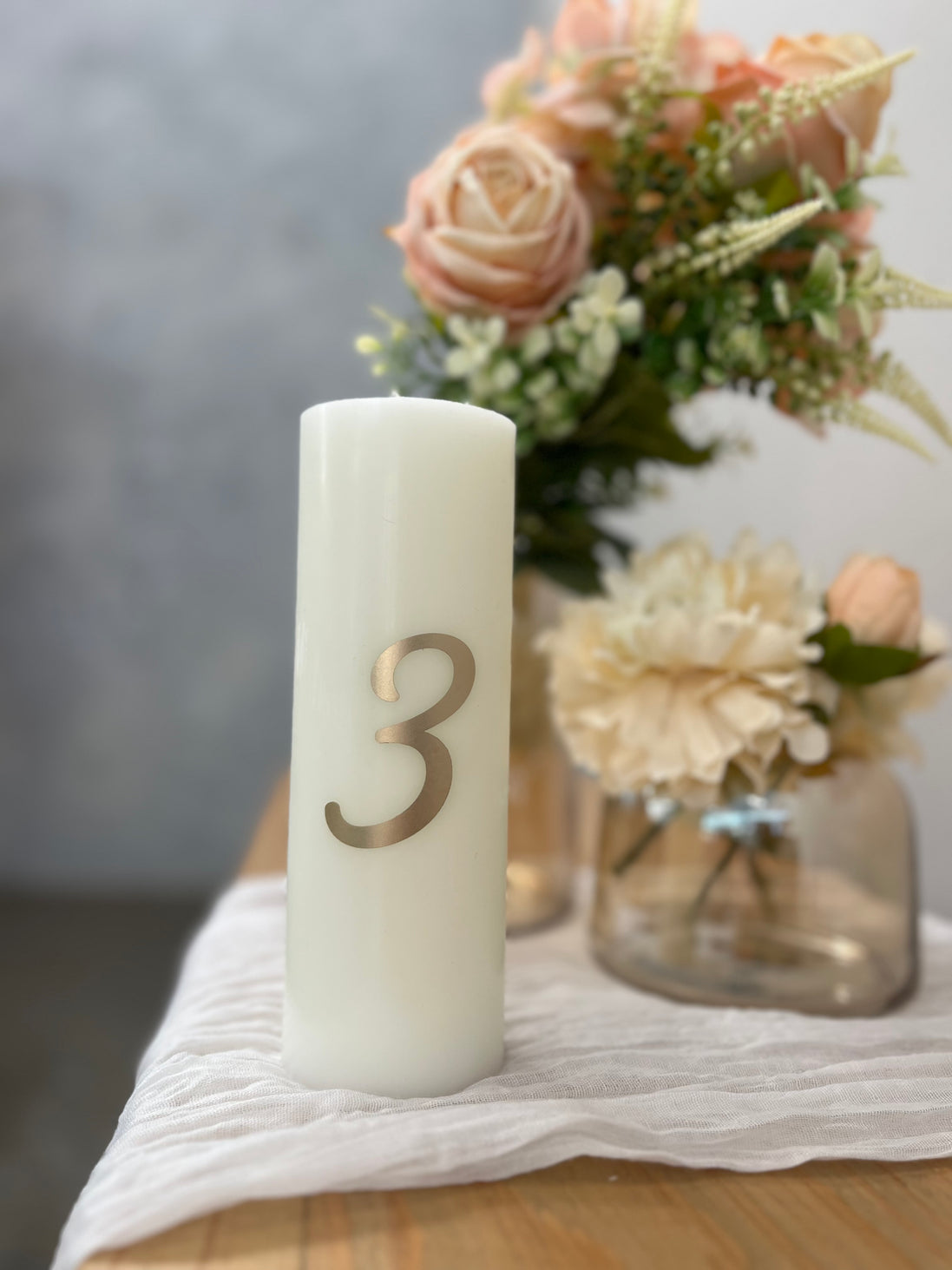 Wedding Table Number Candle