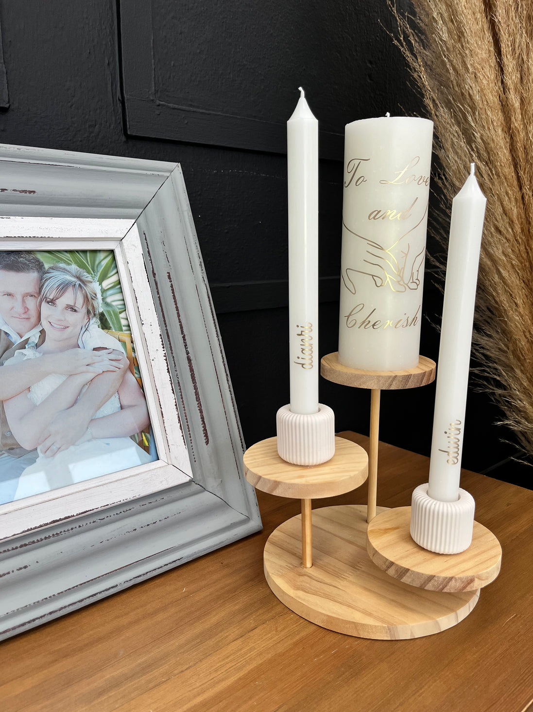 To Love and Cherish | Personalised Unity Candle Set