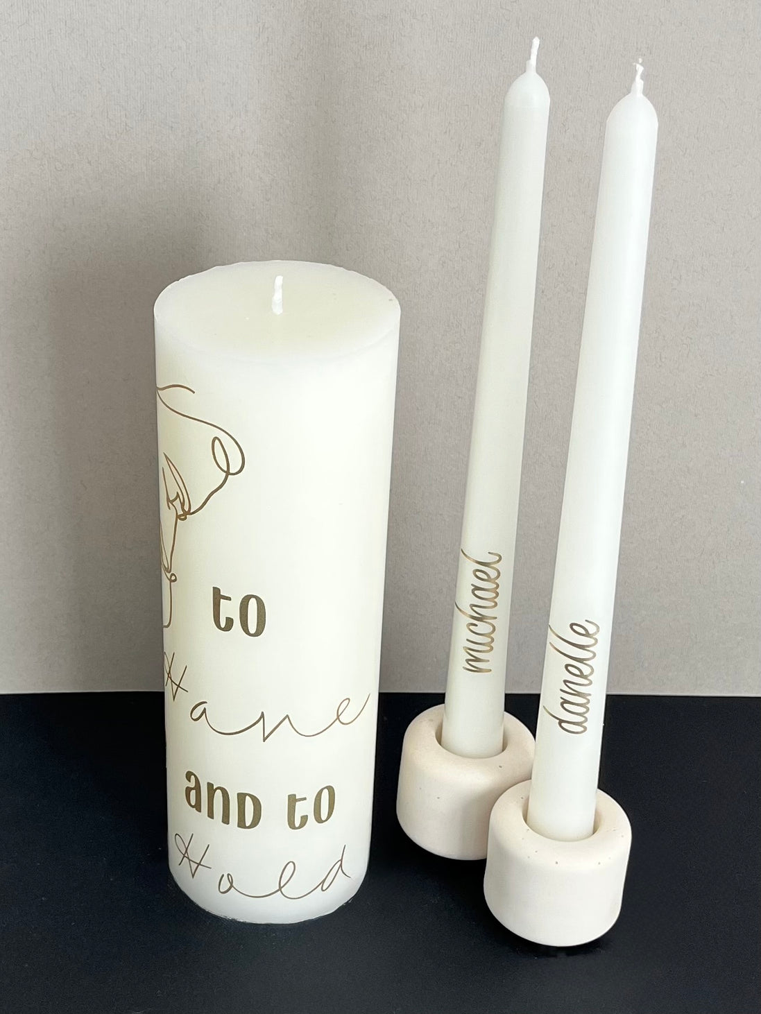 To Have and To Hold | Personalised Unity Candle Set
