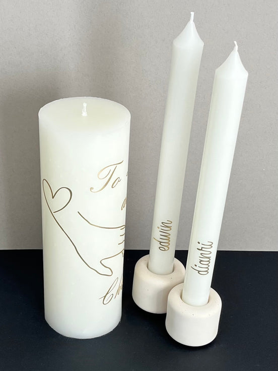 To Love and Cherish | Personalised Unity Candle Set