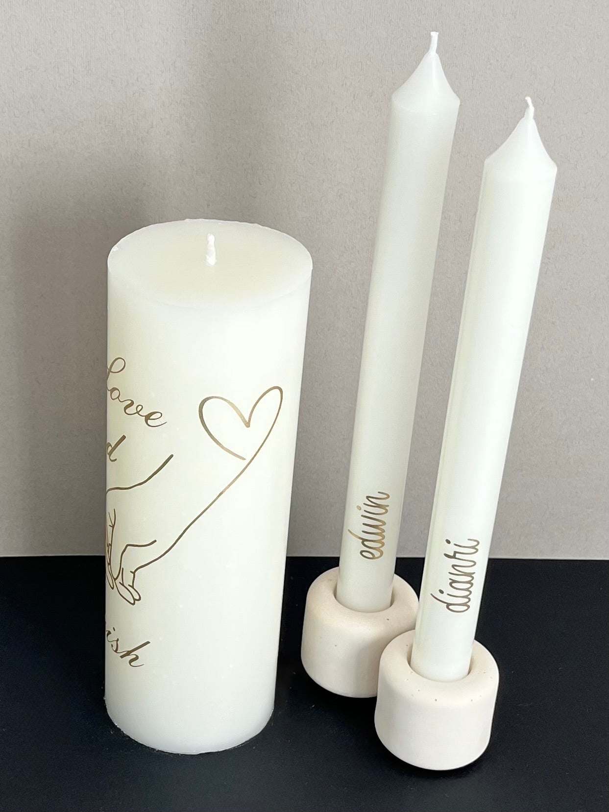 To Love and Cherish | Personalised Unity Candle Set