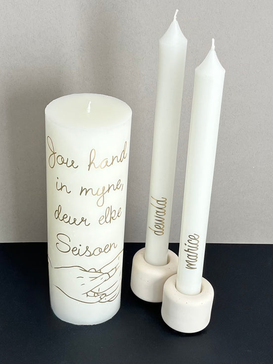 Jou Hand in Myne | Personalised Unity Candle Set