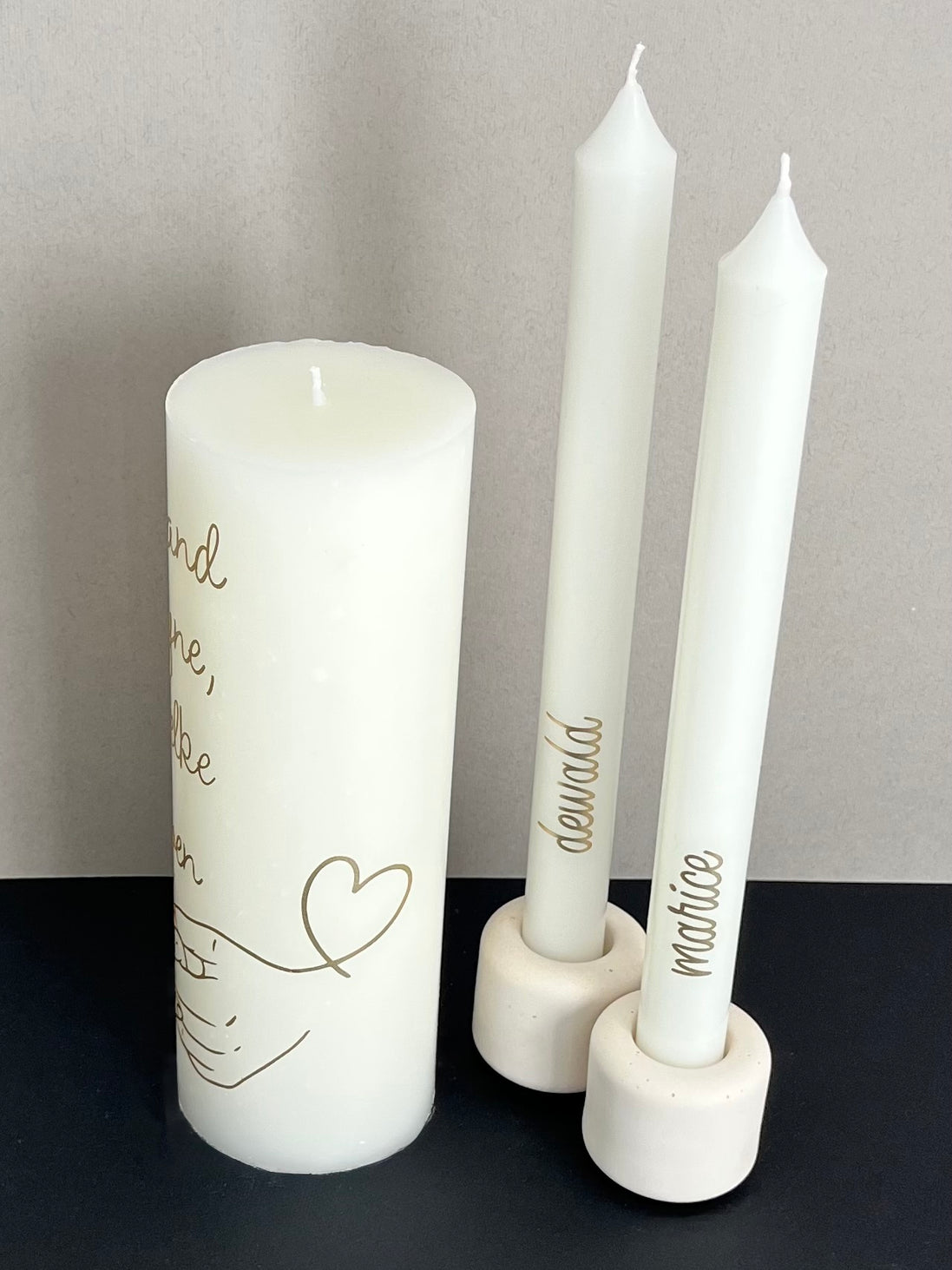 Jou Hand in Myne | Personalised Unity Candle Set