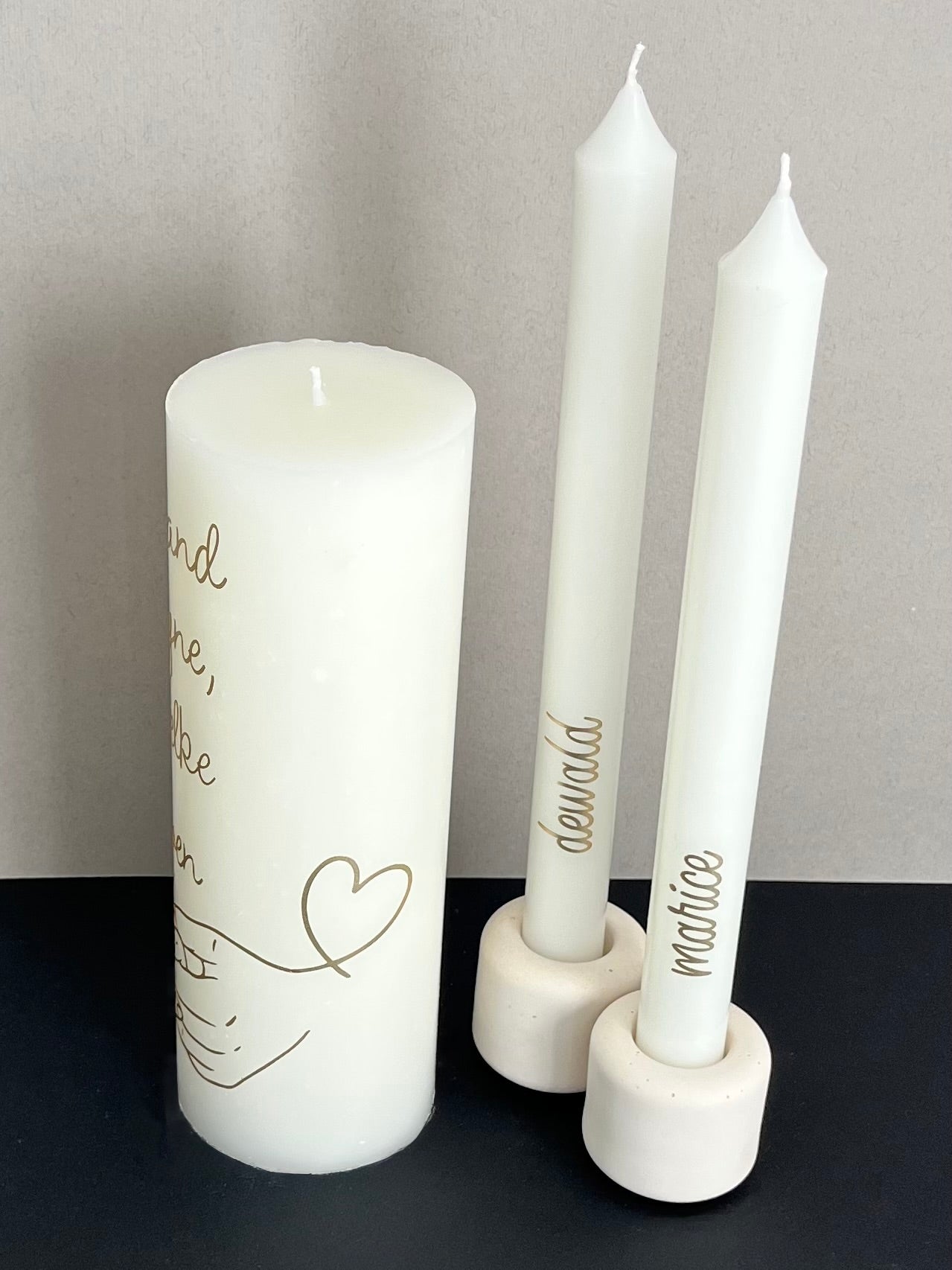 Jou Hand in Myne | Personalised Unity Candle Set