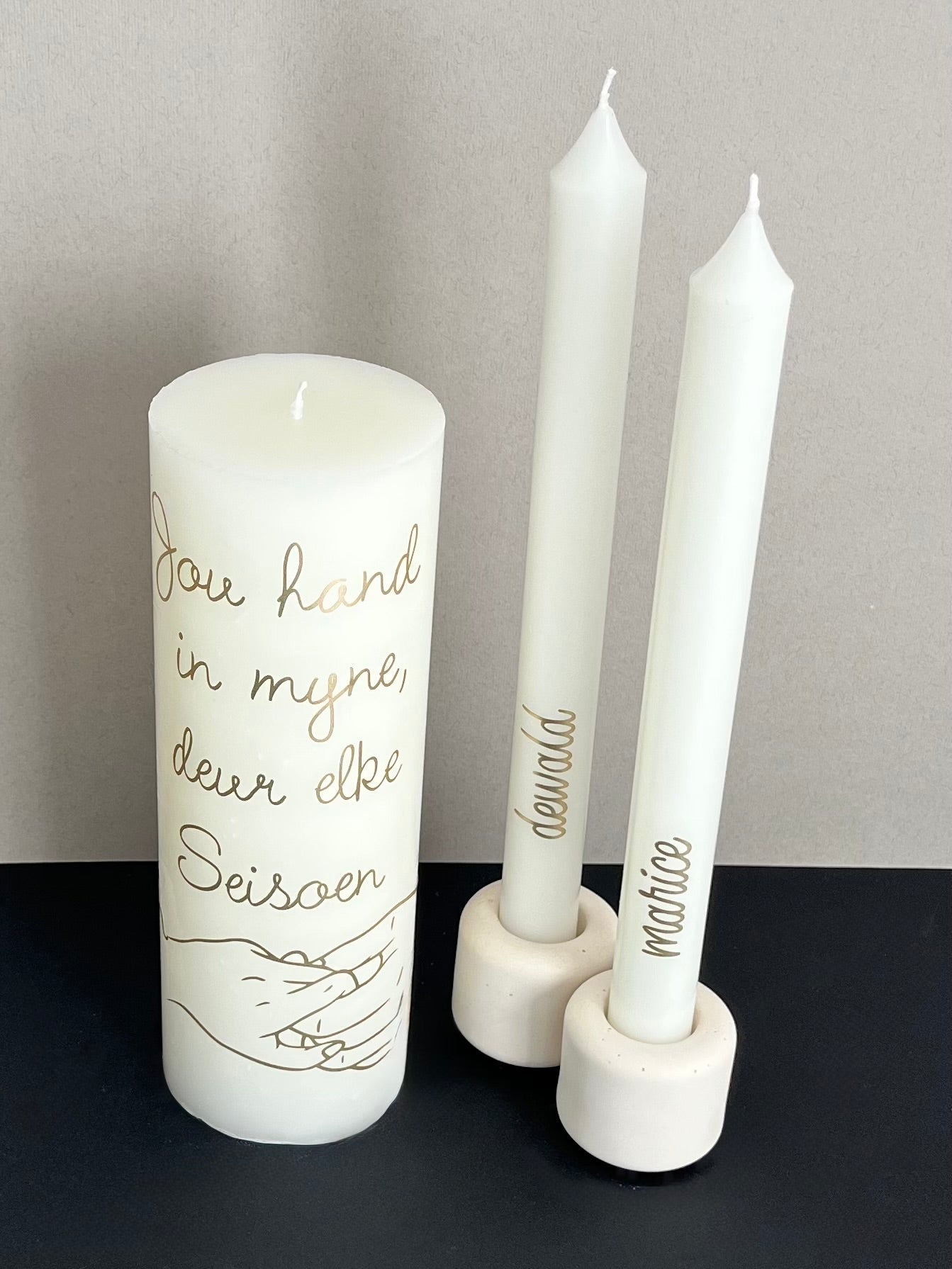 Jou Hand in Myne | Personalised Unity Candle Set